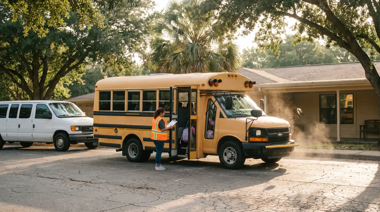 5 school routes, morning and afternoon